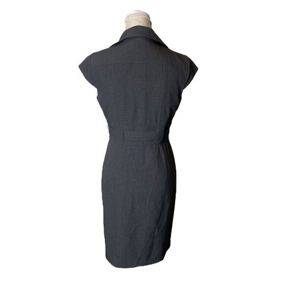 Calvin Klein Black Button Up Cap Sleeve Dress in Charcoal - Picture 6 of 15